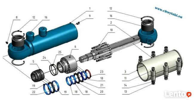 Uszczelnienia - uszczelki do siłownika chwytaka do złomu 600