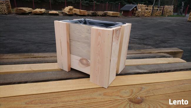 Donica drewniana doniczka skrzynka 120/30/30 folia