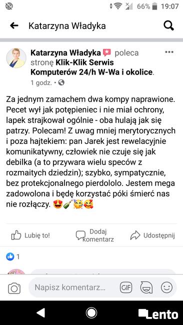 serwis komputerowy KLik-KLik 24h tanio z dojazdem W-wa i oko