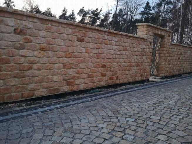 Cegła z kamienia do budowy murków skalnych oporowych łupek