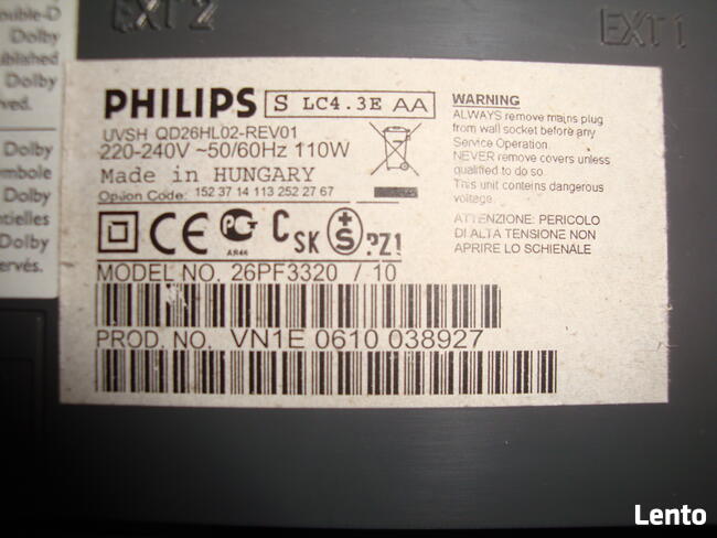Podstawa do PHILIPS 26 cali, Model 26 PF 3320