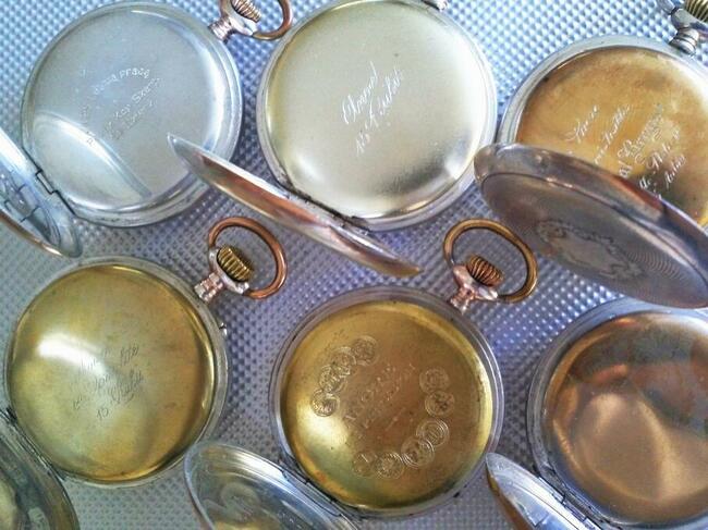 Zegarek kieszonkowy srebrno złoty Swajcar śr;50mm