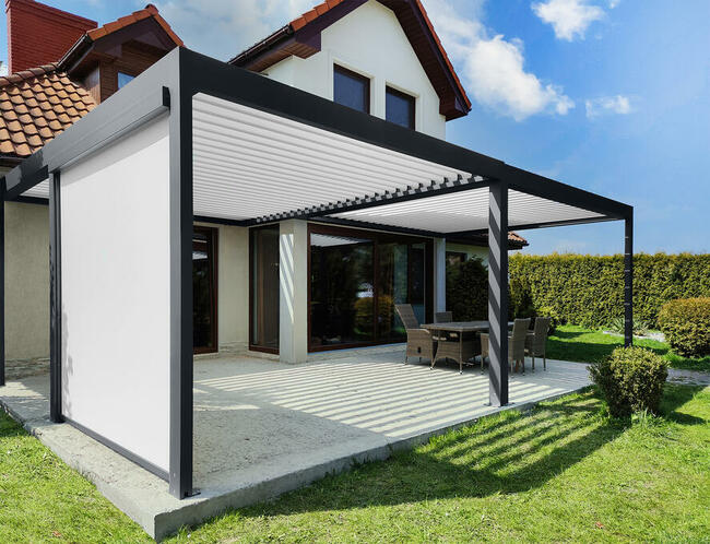 Pergole, wiaty i bramy garażowe, rolety, markizy, żaluzje.