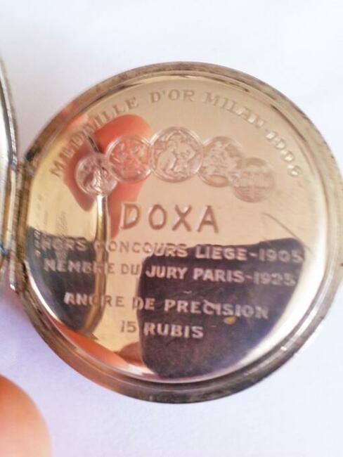 Zegarek kieszonkowy srebrno złoty Swajcar śr;50mm