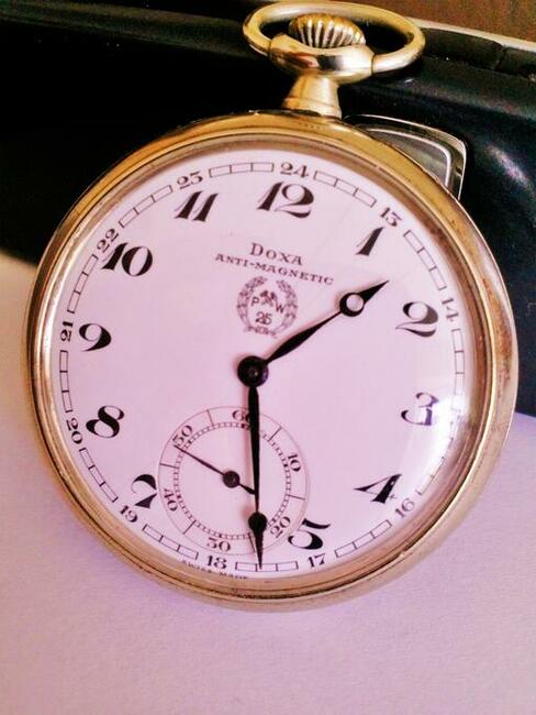 Zegarek kieszonkowy srebrno złoty Swajcar śr;50mm