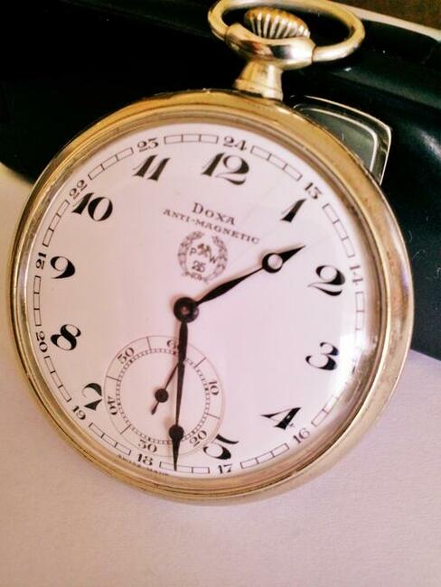 Zegarek kieszonkowy srebrno złoty Swajcar śr;50mm