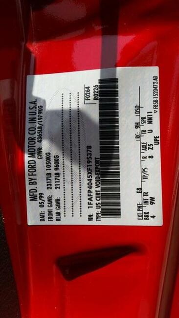 Sprzedam Ford Mustang 3.8 l V6 190 KM,1999 r