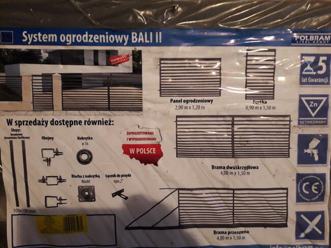 Brama wjazdowa 4 metry + 2 furtki