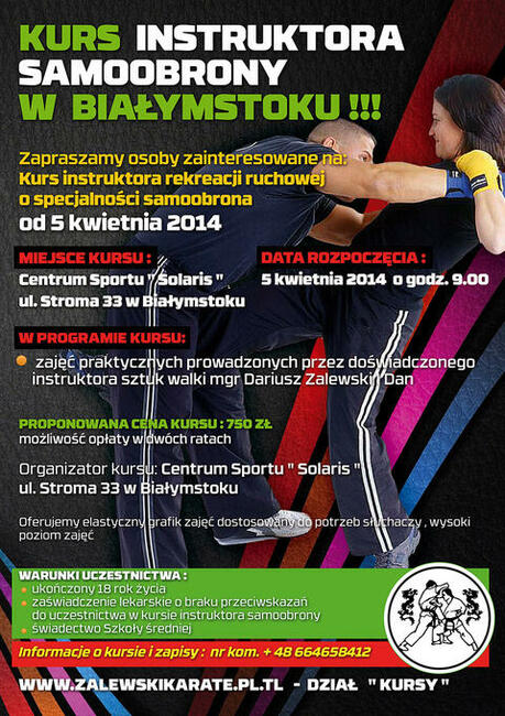 kurs instruktora samoobrony