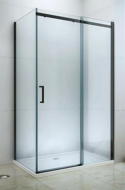 KABINA PRYSZNICOWA BLACK CZARNA rozsuwana 8mm szkło ROZMIARY