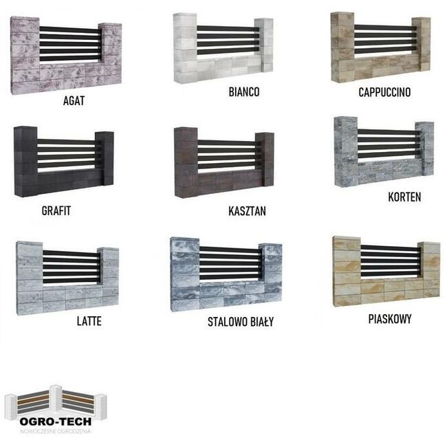 pustaki ogrodzeniowe, bloczki, sprzedaż/montaż Ogro-Tech