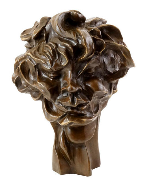 Kubistyczna głowa z brązu - Viki rok 1912 Otto Gutfreund