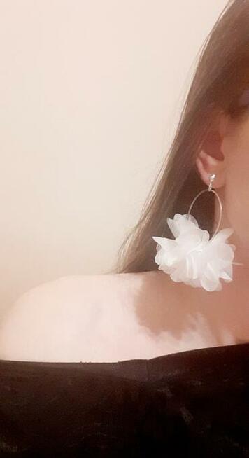 Kolczyki ślubne, białe kwiaty, kolczyki koła boho