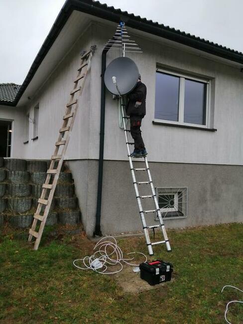 Montaż ustawianie anten satelitarnych naziemnych montaż tv