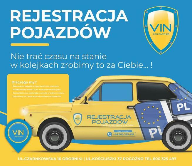 Rejestracja pojazdów-Ubezpieczenia OC/AC-Akcyza-Tłumaczenia