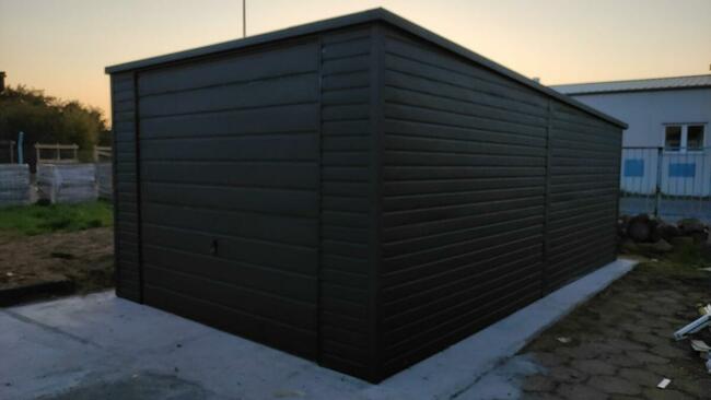 Garaż blaszany 4x5, dwuspadowy, Antracyt, SZYBKA REALIZACJA