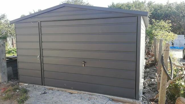 Garaż blaszany 4x5, dwuspadowy, Antracyt, SZYBKA REALIZACJA