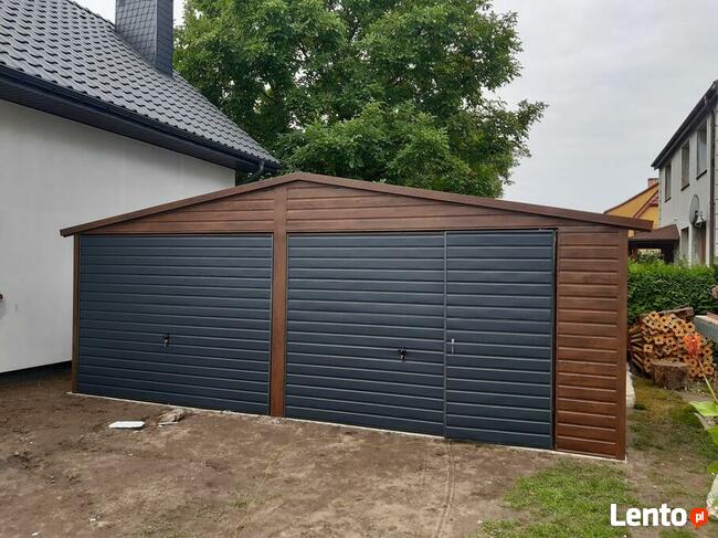 Garaż drewnopodobny 6x5, dwustanowiskowy, MONTAŻ GRATIS