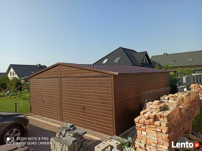 Garaż drewnopodobny 6x5, dwustanowiskowy, MONTAŻ GRATIS