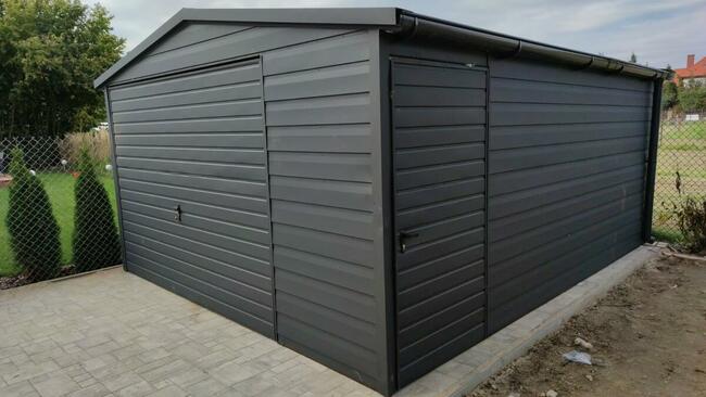 Garaż blaszany 4x5, dwuspadowy, Antracyt, SZYBKA REALIZACJA