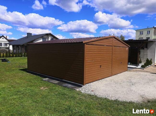 Garaż drewnopodobny 6x5, dwustanowiskowy, MONTAŻ GRATIS