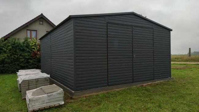 Garaż blaszany 4x5, dwuspadowy, Antracyt, SZYBKA REALIZACJA