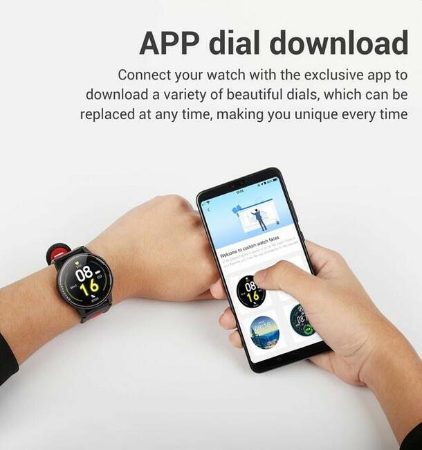 L6 Smartwatch SLIMY, tętno, kroki, puls, stoper HIT !