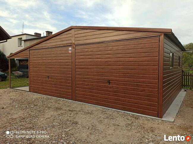 Garaż drewnopodobny 6x5, dwustanowiskowy, MONTAŻ GRATIS