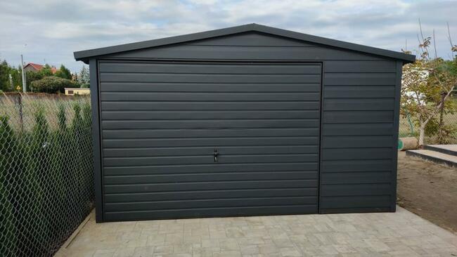 Garaż blaszany 4x5, dwuspadowy, Antracyt, SZYBKA REALIZACJA