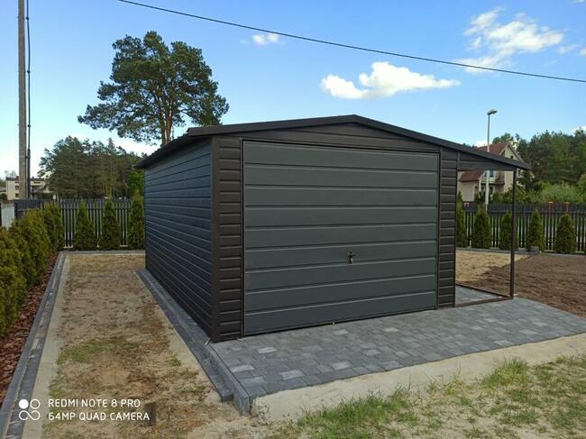 Garaż blaszany 4x5, dwuspadowy, Antracyt, SZYBKA REALIZACJA