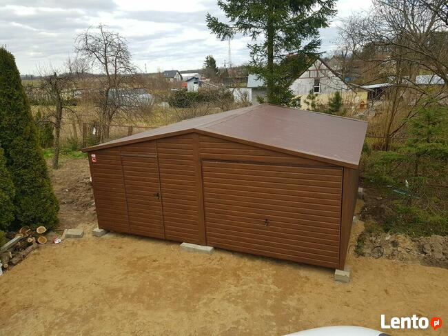 Garaż drewnopodobny 6x5, dwustanowiskowy, MONTAŻ GRATIS