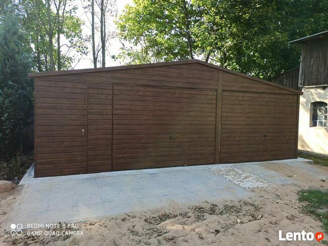 Garaż drewnopodobny 6x5, dwustanowiskowy, MONTAŻ GRATIS