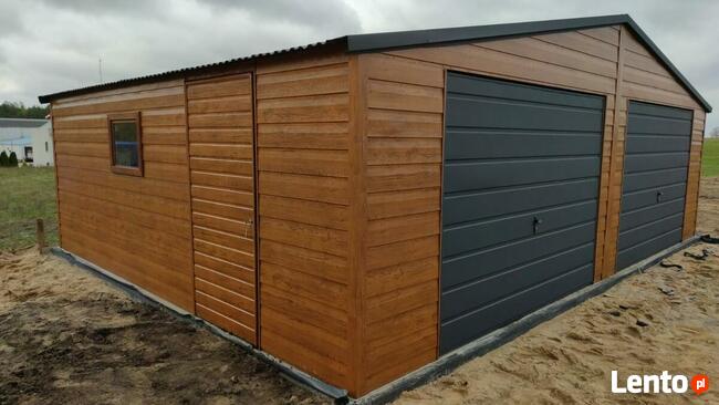 Garaż drewnopodobny 6x5, dwustanowiskowy, MONTAŻ GRATIS
