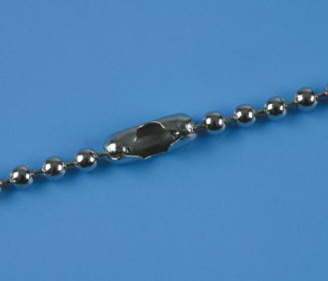 Metalowy łańcuszek kulkowy oraz zapinki, rolka, odcinki