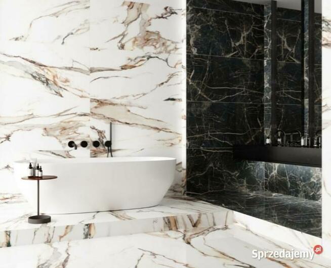 Płytki ścienne czarny marmur połysk 120x60 Marquina gold