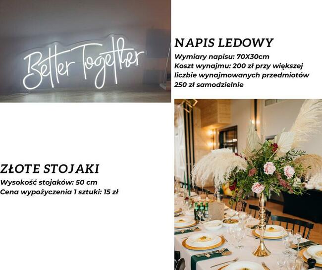 Napis ledowy na wesele Better Together