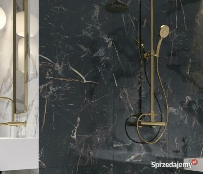 Płytki ścienne czarny marmur połysk 120x60 Marquina gold
