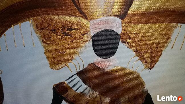 Cztery obrazy ręcznie malowane