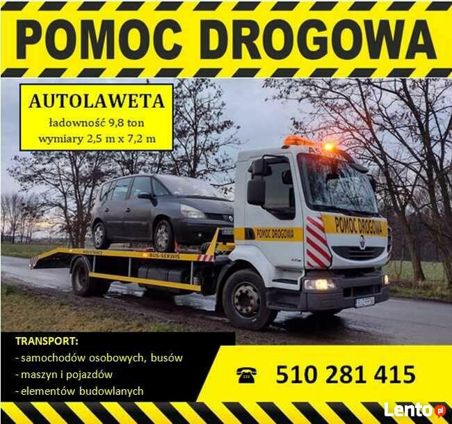 Pomoc drogowa, transport, duża laweta Jastrzębie, Śląsk