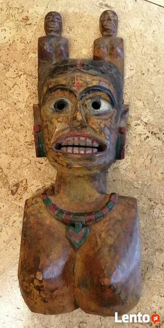 Duża maska rzezba popiersie kobieta Indonezja Unikat