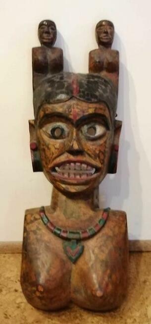 Duża maska rzezba popiersie kobieta Indonezja Unikat