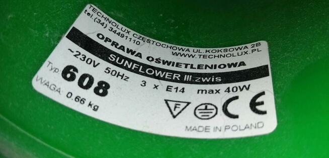 Lampa dziecięca żyrandol plafon zwis SUNFLOWER TECHNOLUX