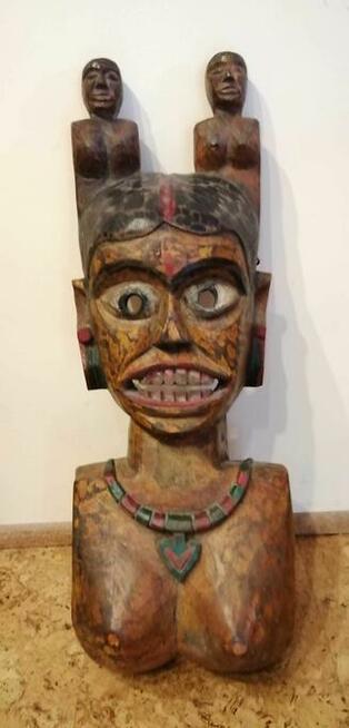 Duża maska rzezba popiersie kobieta Indonezja Unikat