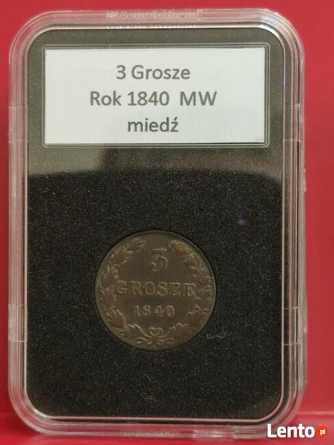 3 Grosze 1840r. MW w slabie.
