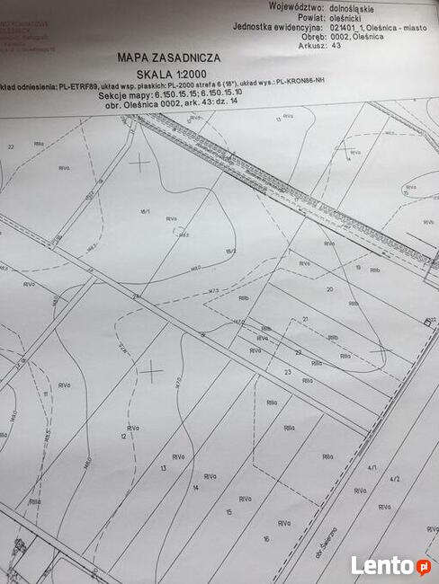 DZIAŁKA PRODUKCYJNO-BUDOWLANA 6771 m2 W OLEŚNICY
