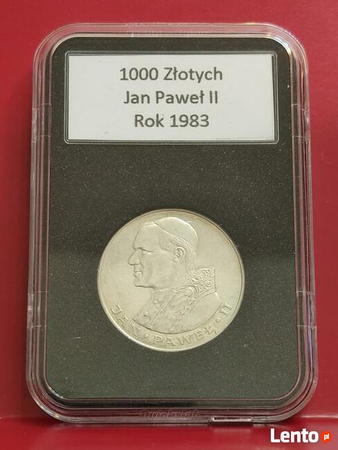 1000zł Jan Paweł ll 1983r. srebro, w slabie.
