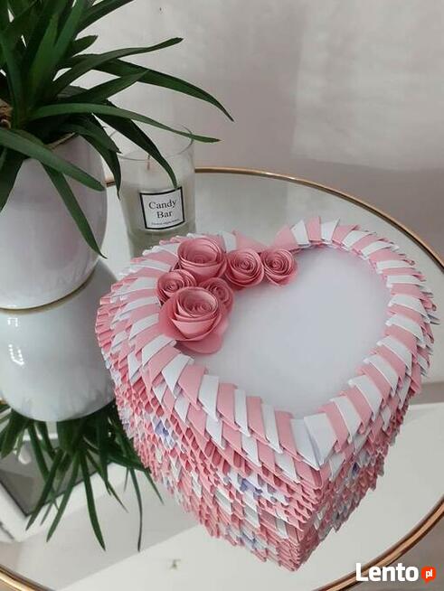 Szkatułka w kształcie serca-walentynki, Dzień Babci/Kobiet