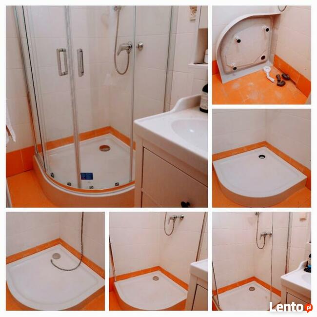 BRODZIK - usuwanie wycieków, montaż kabiny prysznicowej.