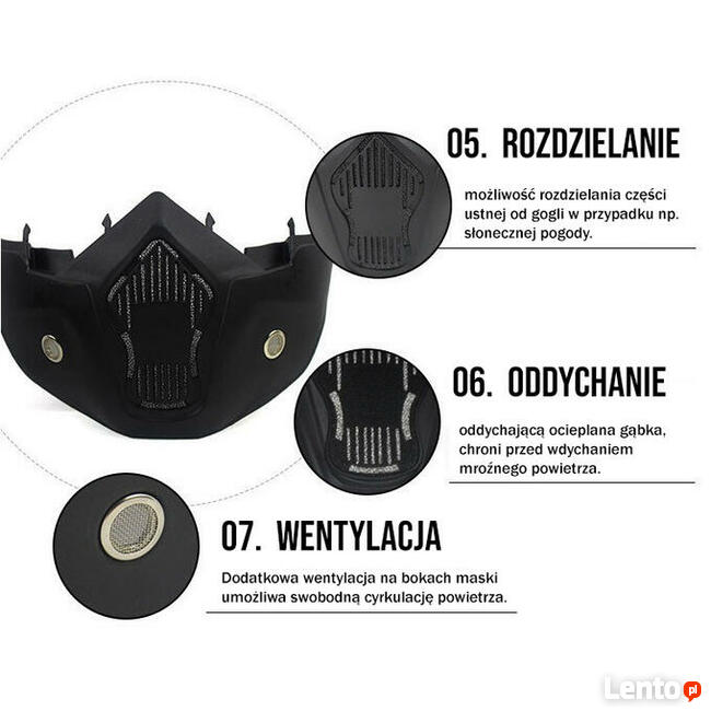 Zimowa Maska Narciarska z Goglami UV Antifog - DARMOWA WYSYŁ