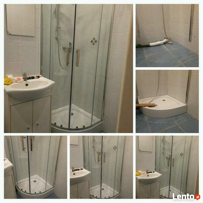 BRODZIK - usuwanie wycieków, montaż kabiny prysznicowej.